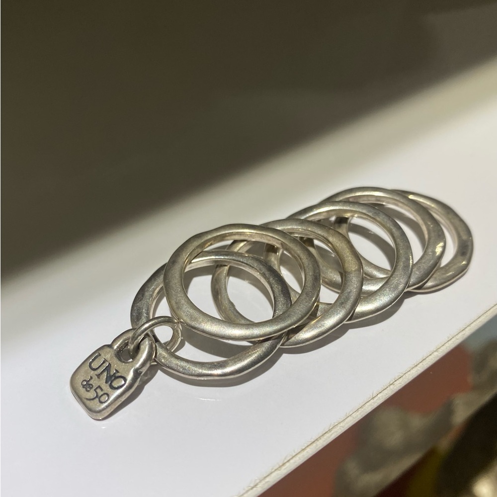 UNO de 50 Silver Stacked Rings - Picture 7 of 9